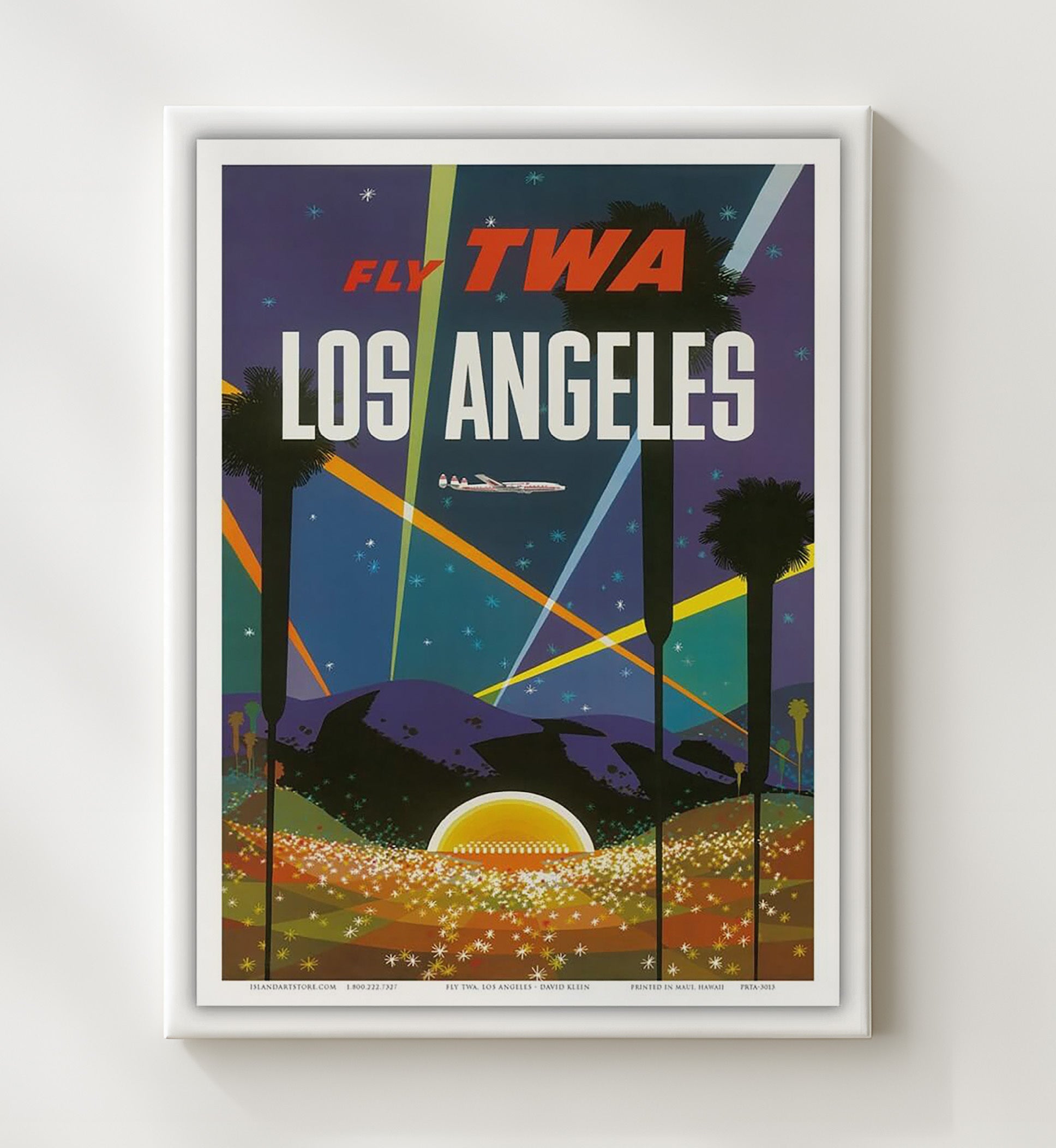 Los Angeles Fly TWA Vintage Travel Print 20x24 Canvas travel wall art print