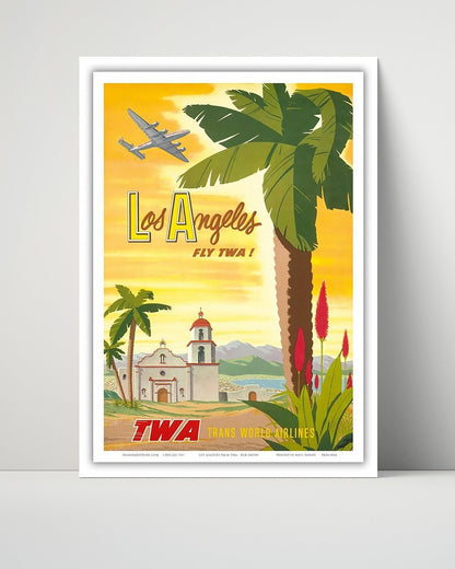 Classic Travel Unframed Poster -  Los Angeles - Palm TWA