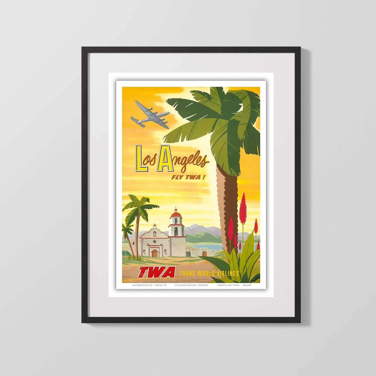 Classic Travel Poster - Los Angeles - Palm TWA