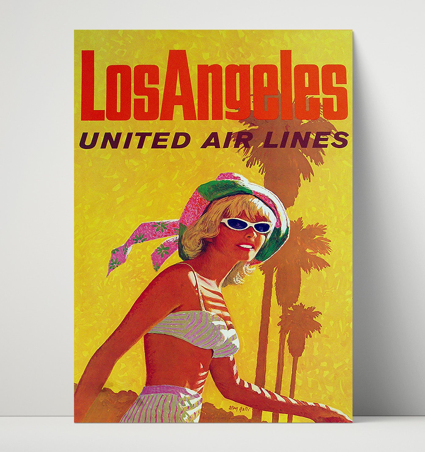 Los Angeles United Airlines Vintage Travel Print 16x20 Unframed Print travel wall art print