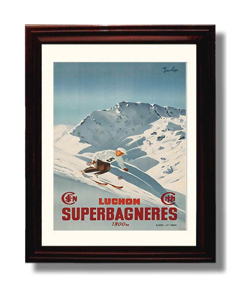 Luchon Superbagneres travel poster wall art 8x10 Canvas