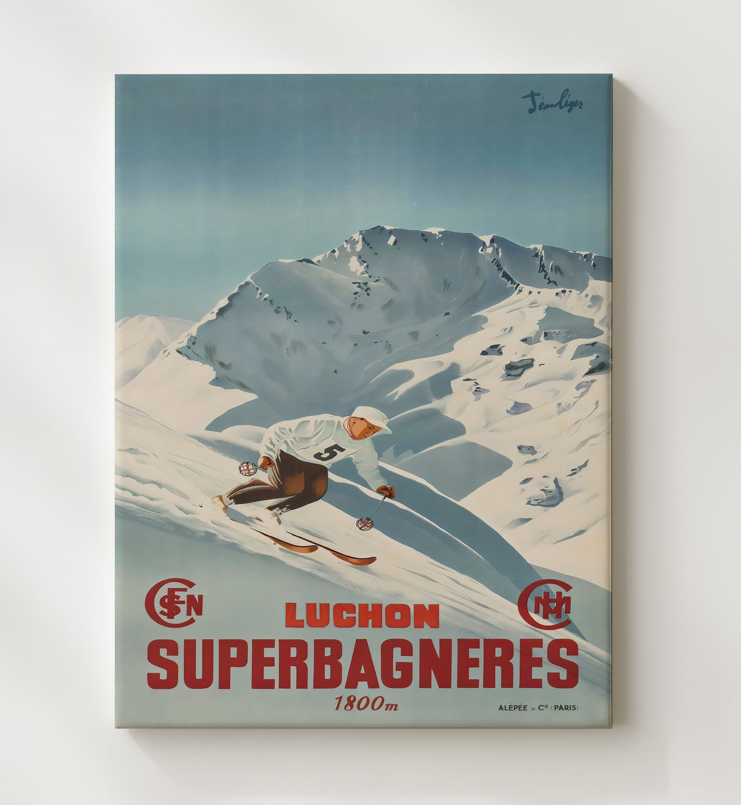 Luchon Superbagneres Vintage Travel Print 20x24 Canvas travel wall art print