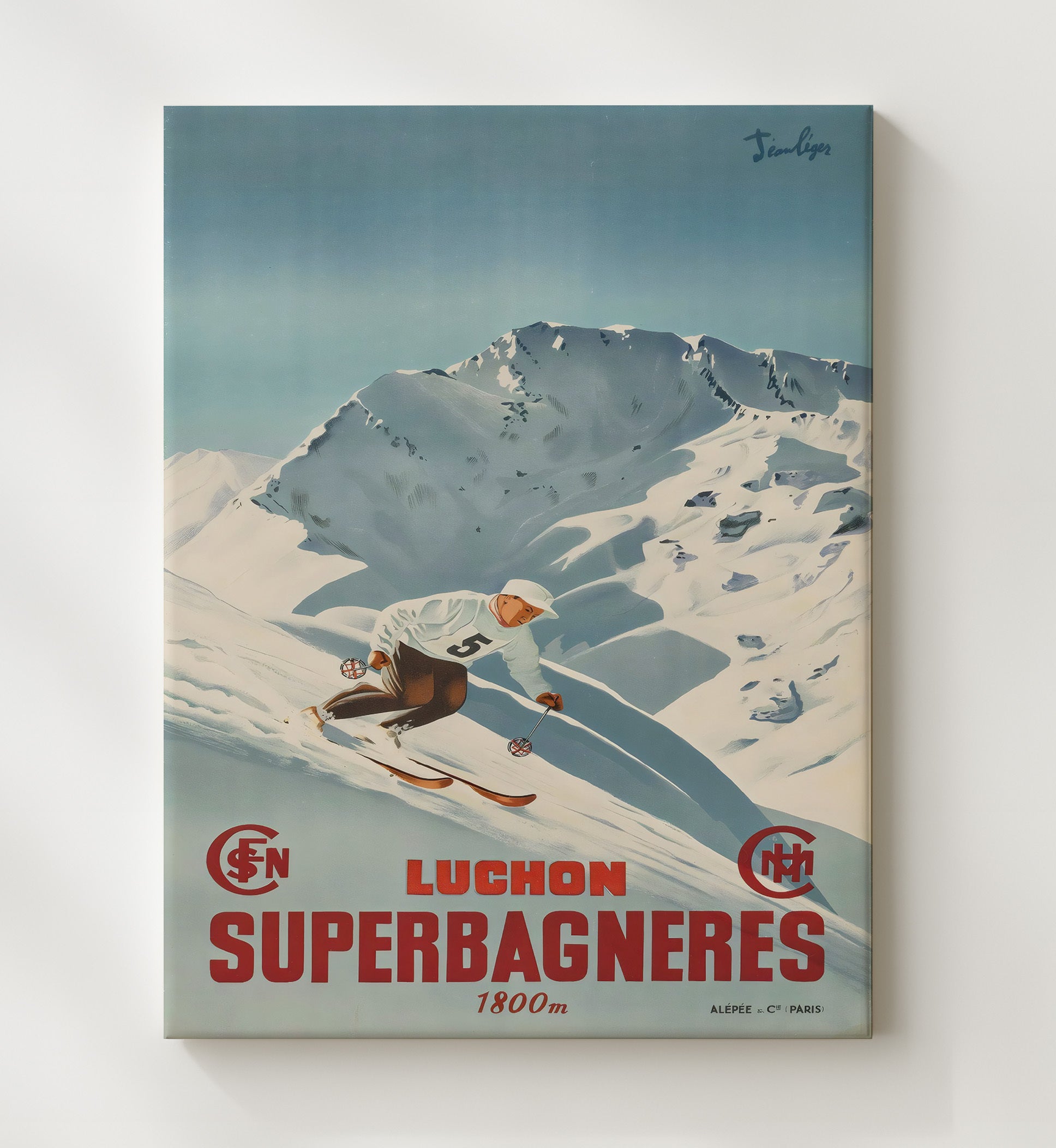 Luchon Superbagneres Vintage Travel Print 20x24 Canvas travel wall art print