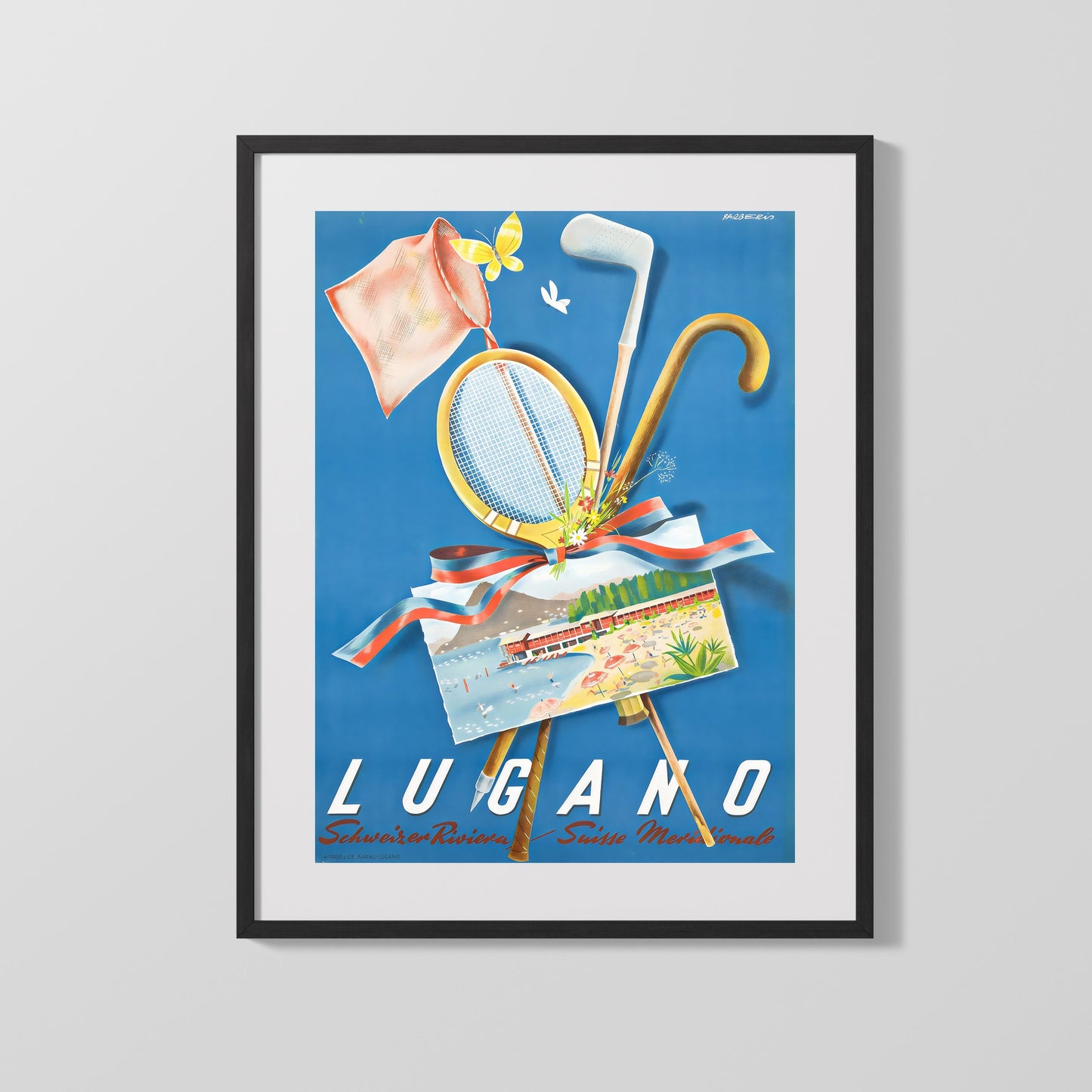 Classic Travel Poster - Lugano - Lido Lake