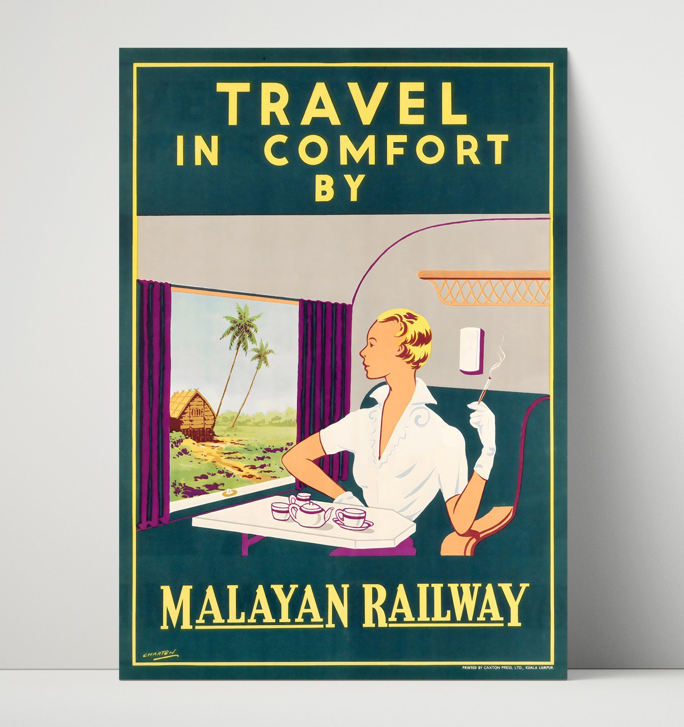 Malaya Railway Travel Vintage Travel Print 16x20 Unframed Print travel wall art print