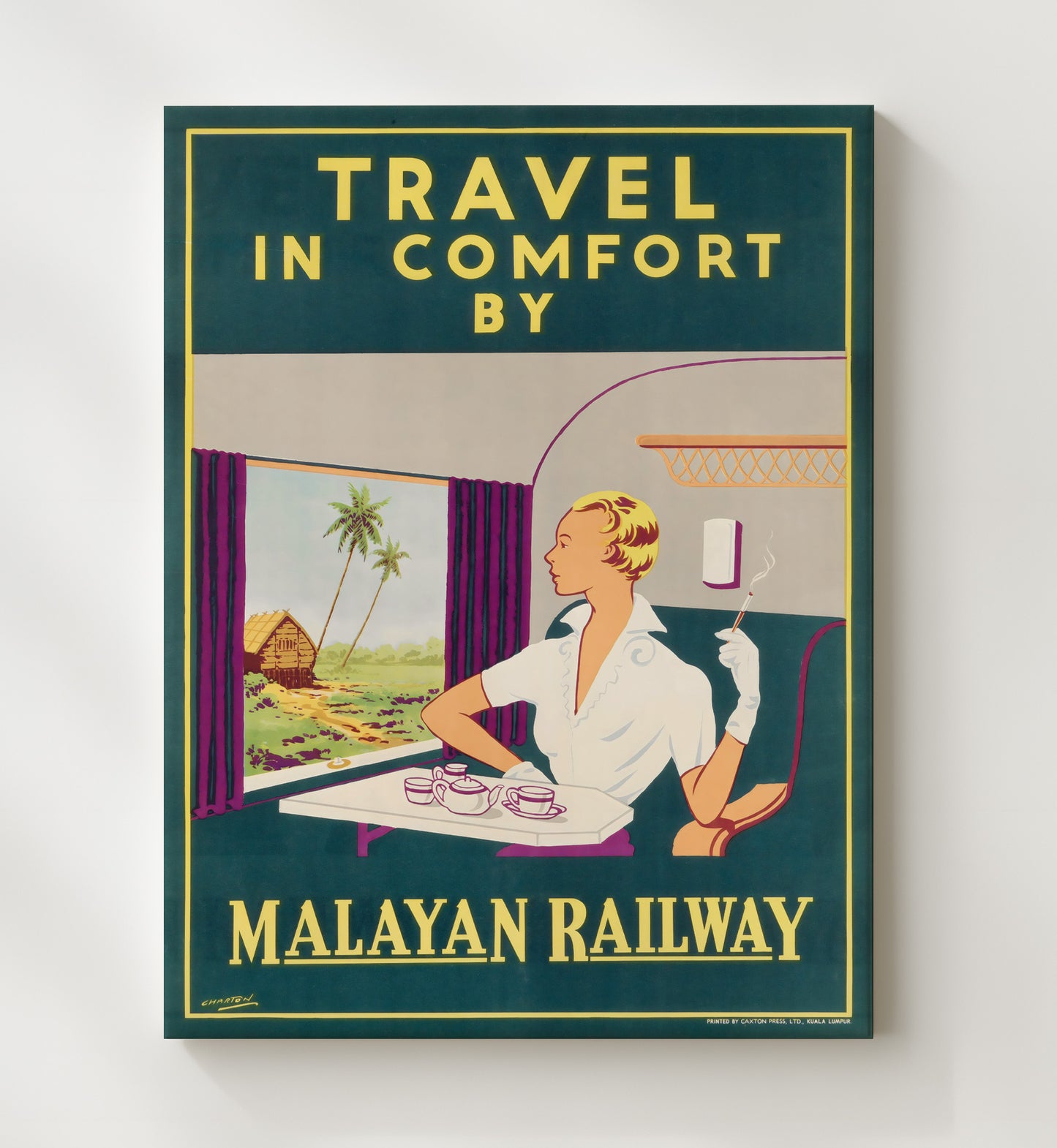Malaya Railway Travel Vintage Travel Print 20x24 Canvas travel wall art print