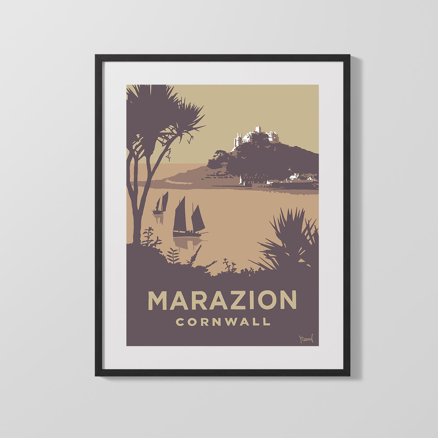 Classic Travel Poster - Marazion - Cornwall