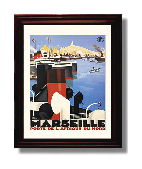 Marseille Porte de l Afrique du Nord travel poster wall art 8x10 Canvas