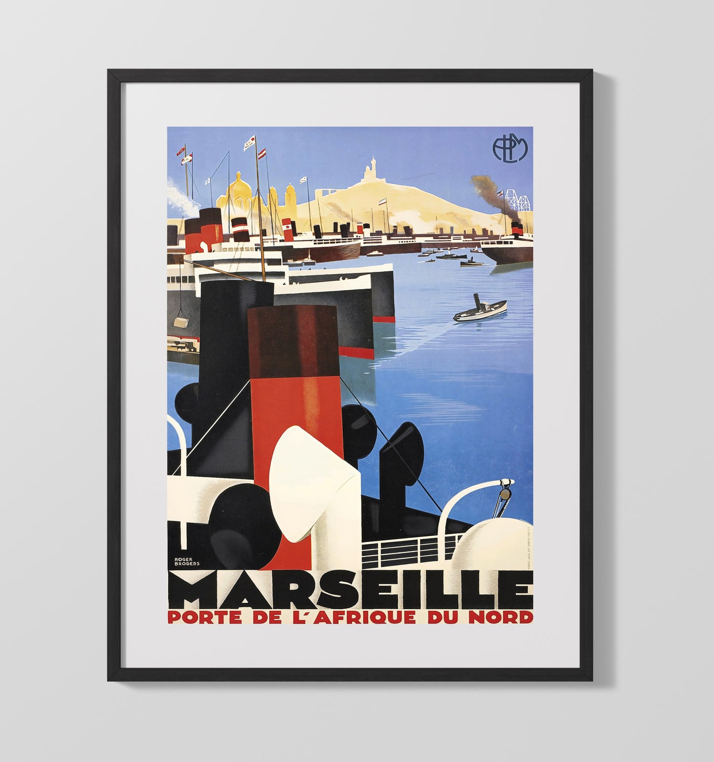 Marseille Porte de lAfrique du Nord Vintage Travel Print 16x20 Gallery Frame travel wall art print