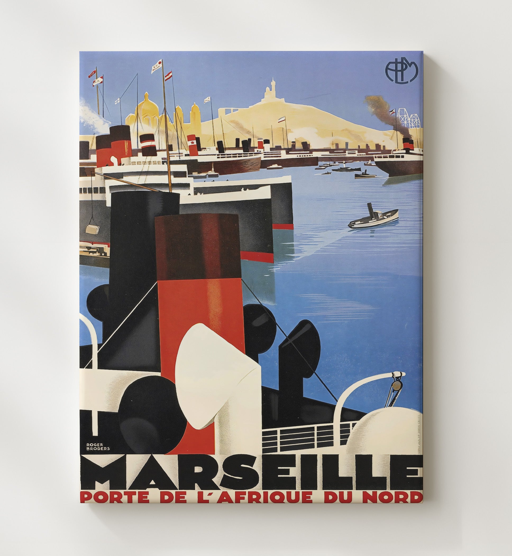 Marseille Porte de lAfrique du Nord Vintage Travel Print 20x24 Canvas travel wall art print