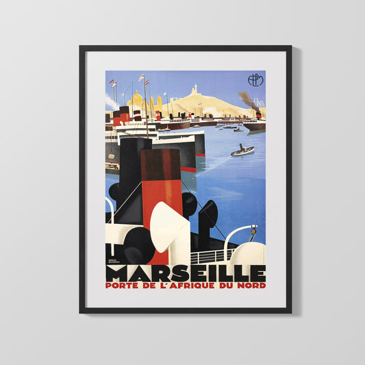 Classic Travel Poster - Marseille - Porte de lAfrique du Nord