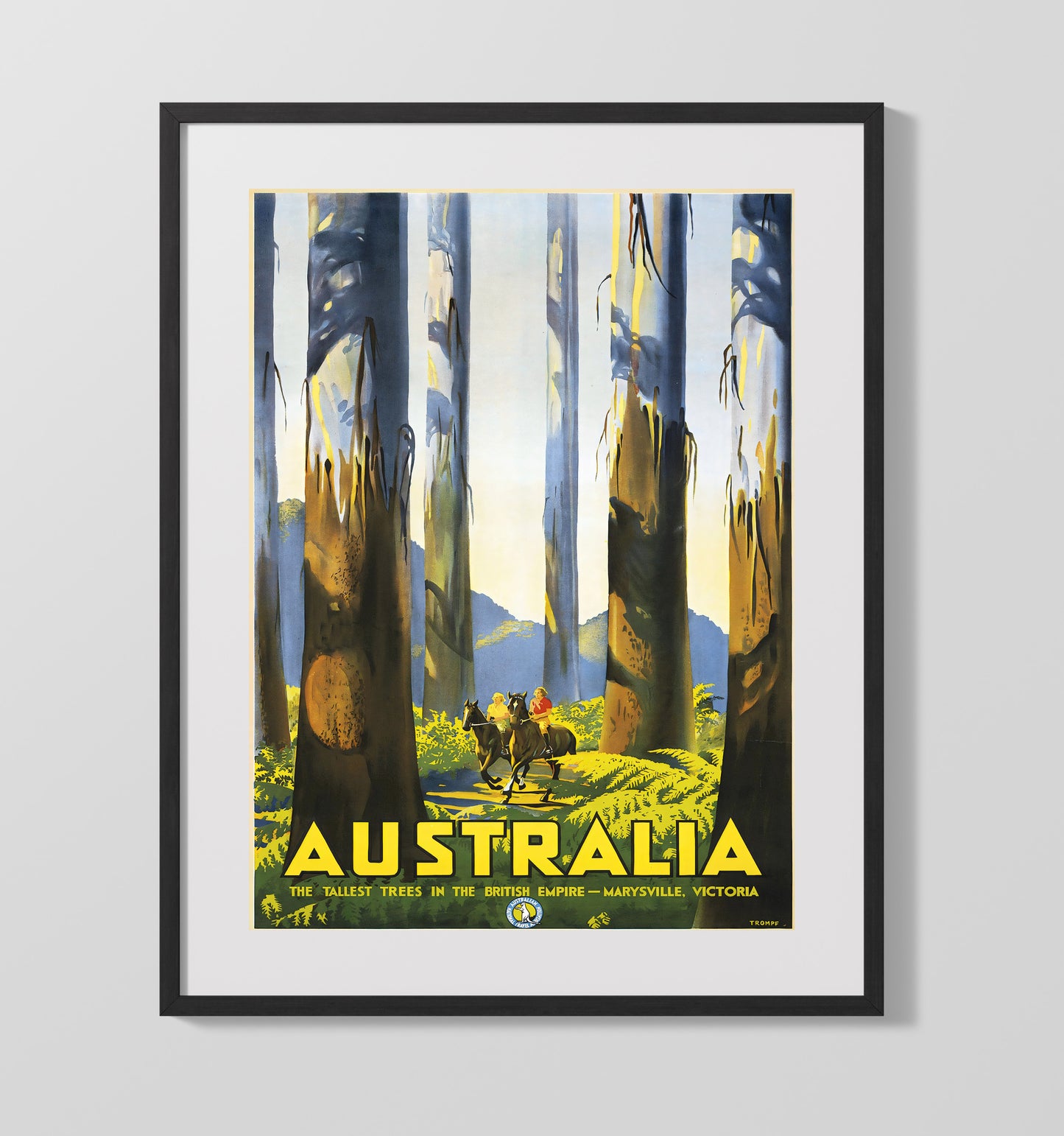Marysville Victoria Vintage Travel Print 16x20 Gallery Frame travel wall art print