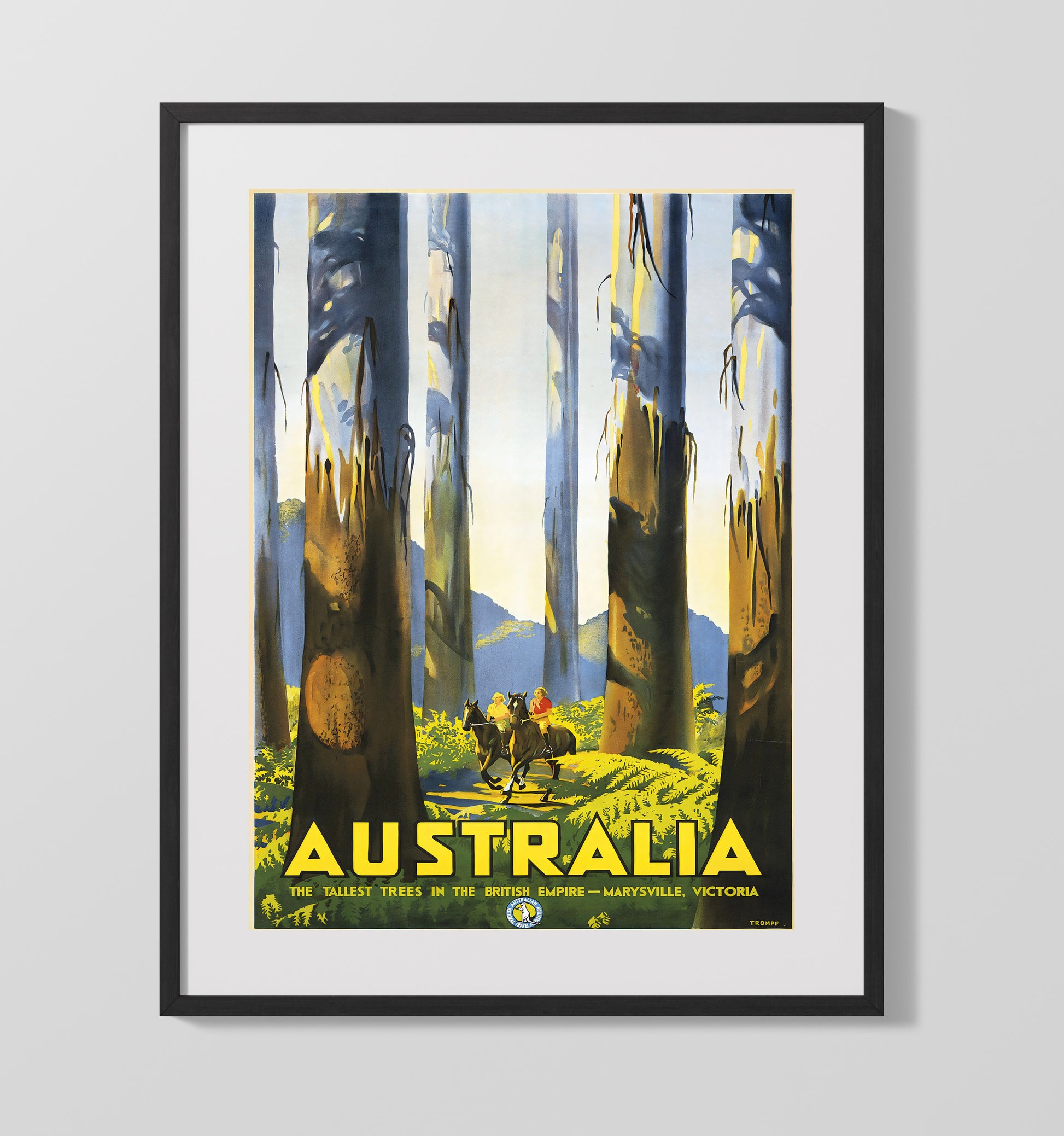 Marysville Victoria Vintage Travel Print 16x20 Gallery Frame travel wall art print