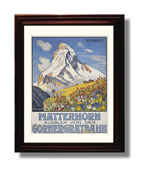 Matterhorn Gornergratbahn travel poster wall art 8x10 Canvas
