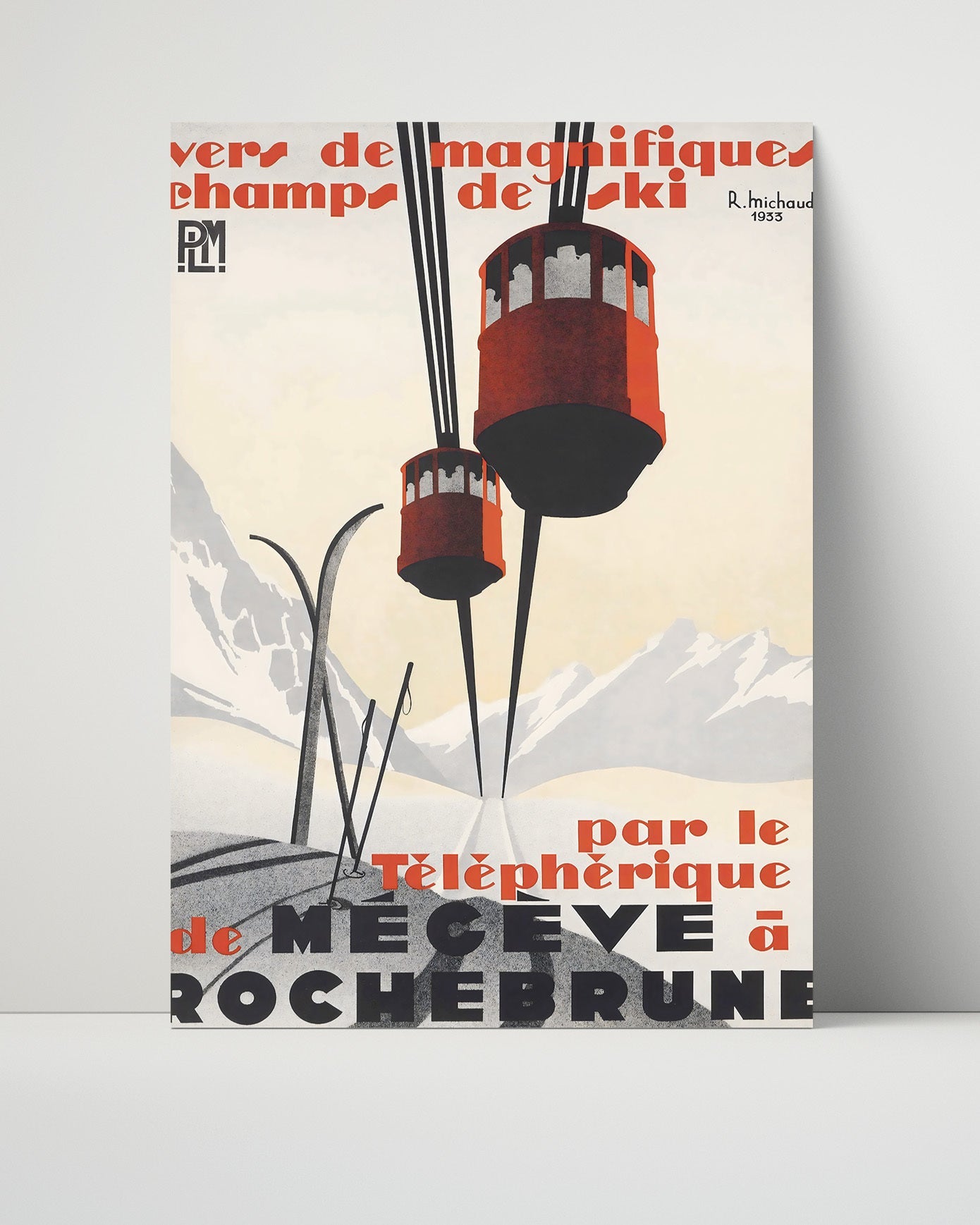 Classic Travel Poster - Megeve Rochebrune - Cable Car