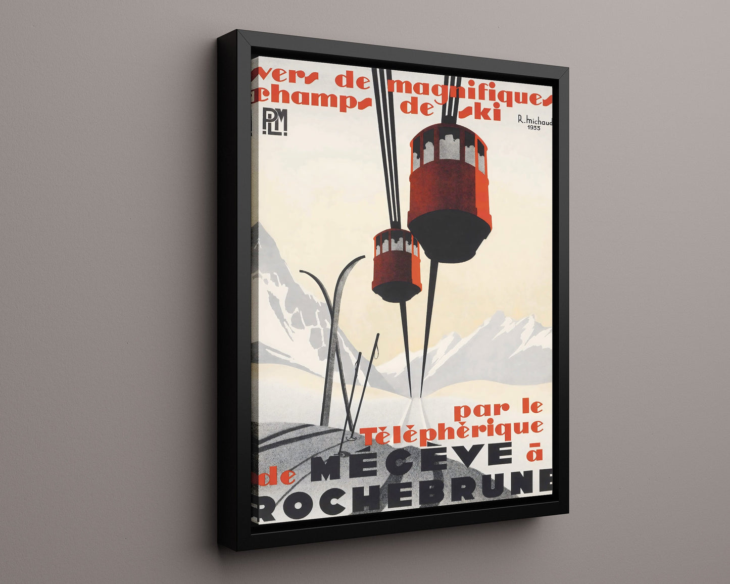 Classic Travel Poster - Megeve Rochebrune - Cable Car