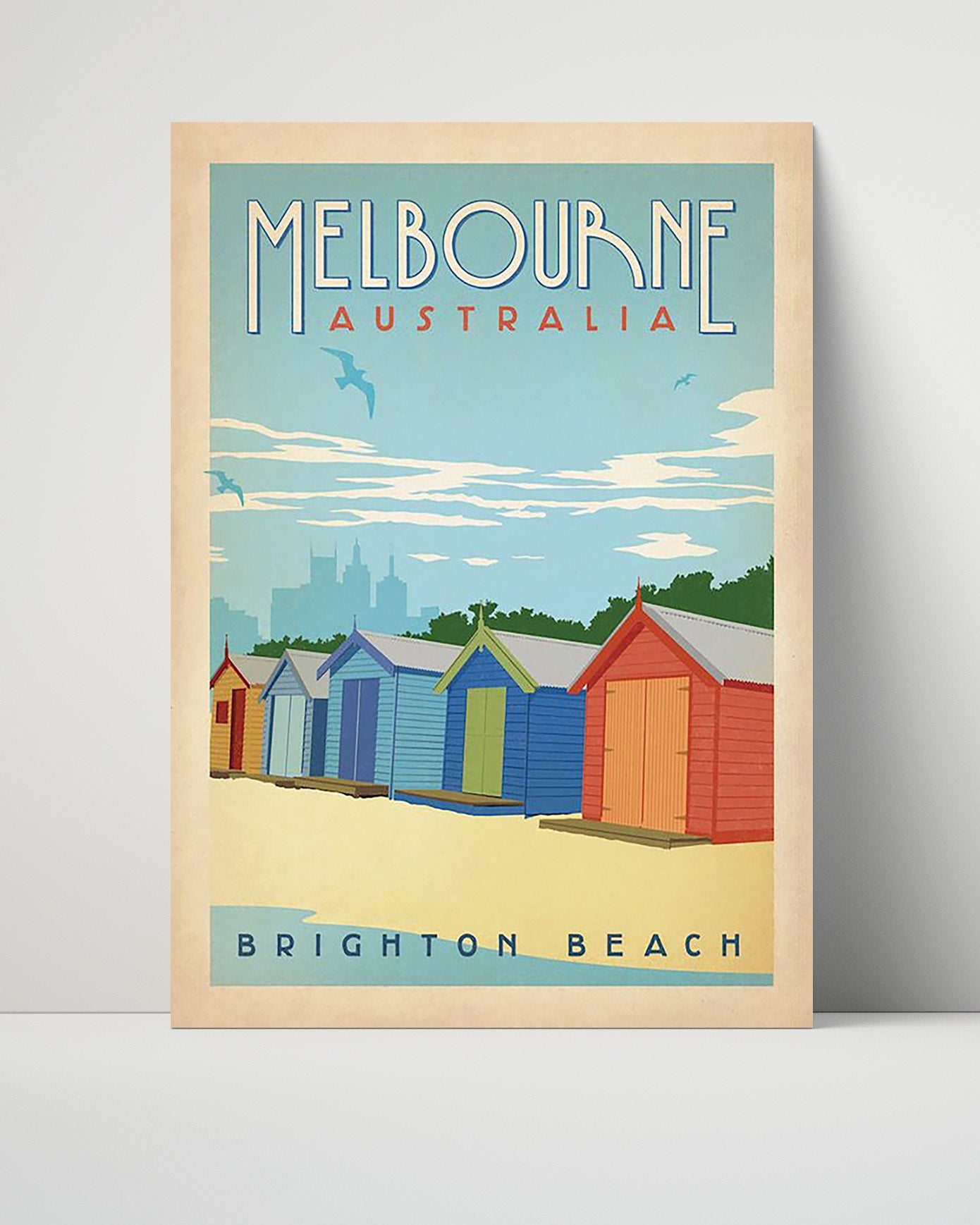 Classic Travel Poster - Melbourne - Brighton Beach