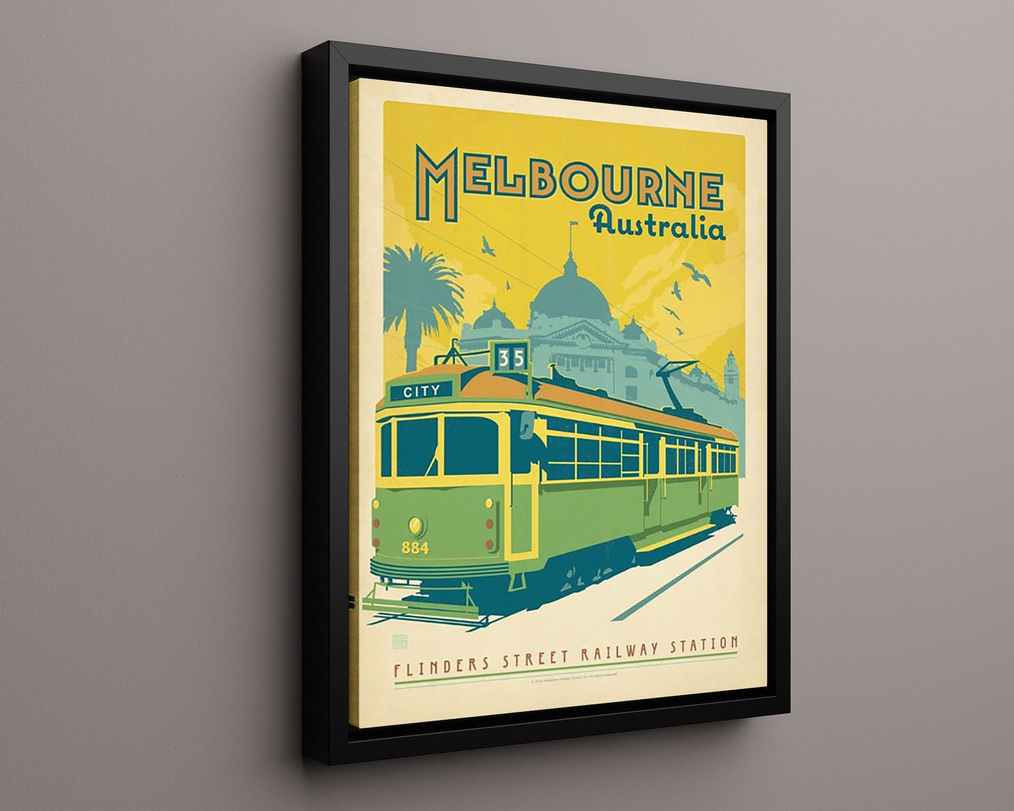 Classic Travel Poster - Melbourne - City Circle Tram and Flinders Street Station