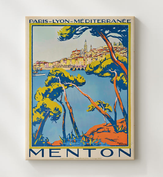 Menton French Riviera - Travel - 20x24 Canvas