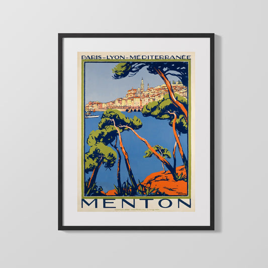 Classic Travel Poster - Menton - Mediterranean