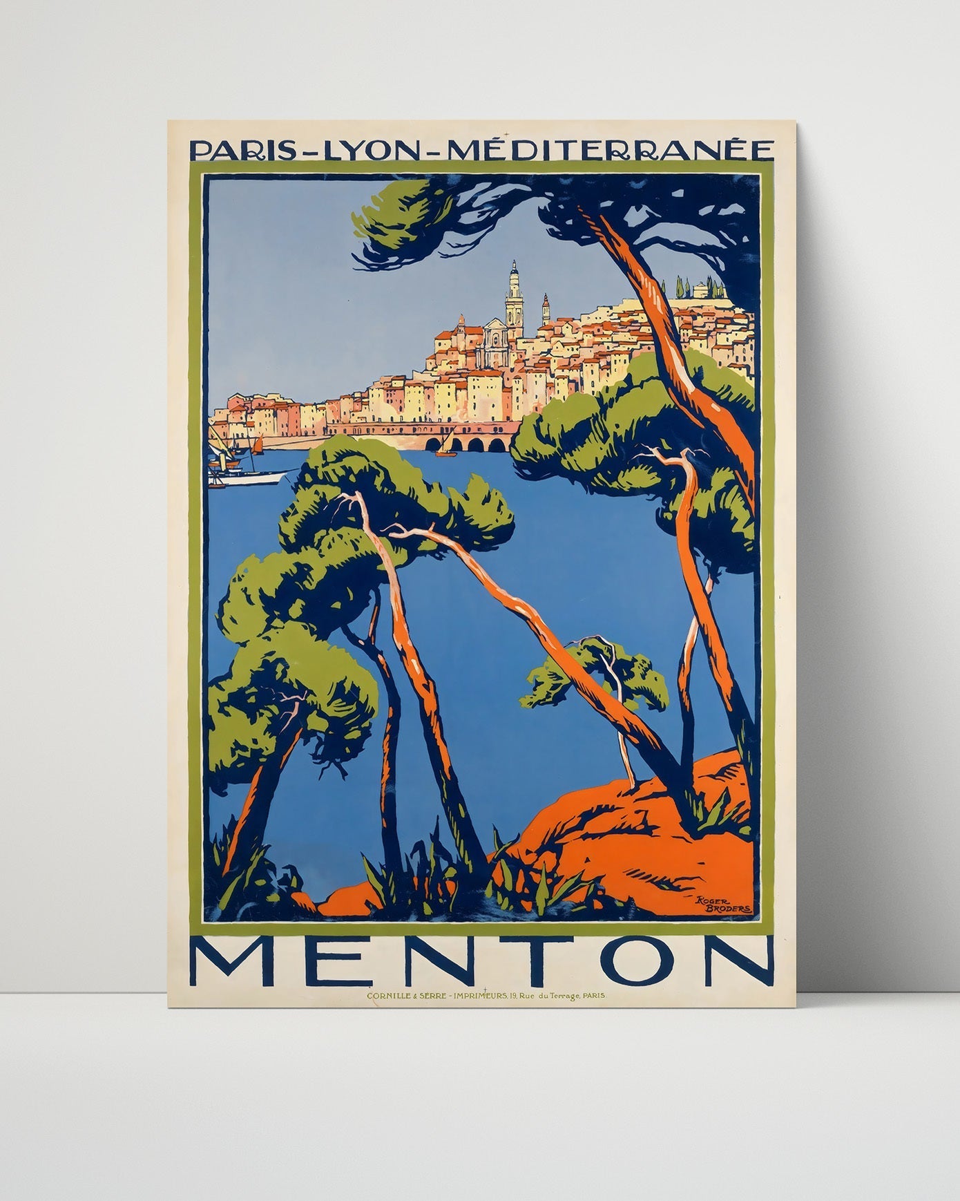 Classic Travel Unframed Poster -  Menton - Mediterranean