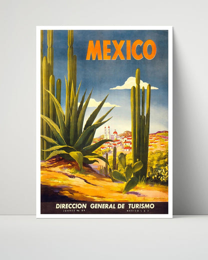Classic Travel Unframed Poster -  Mexico - Cactus Tourism