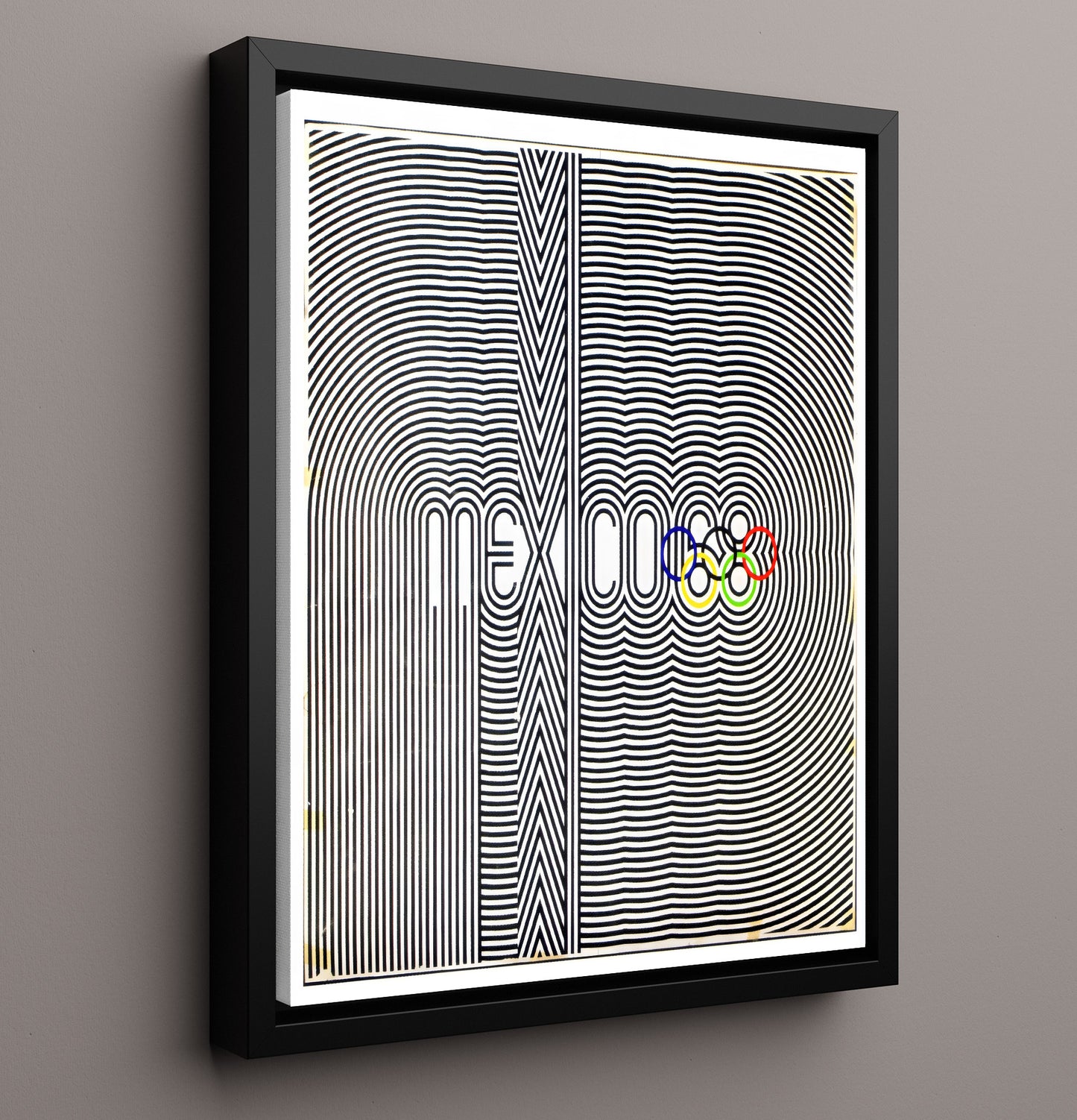 Mexico City 1968 Olympics Vintage Travel Print 16x20 Framed Canvas travel wall art print