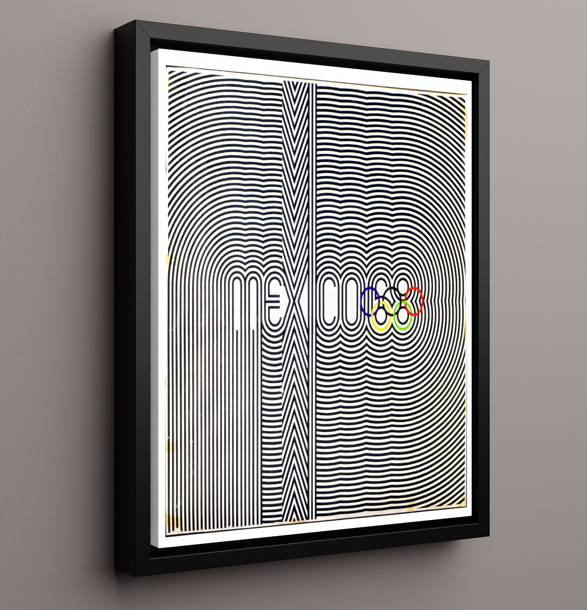 Mexico City 1968 Olympics Vintage Travel Print 16x20 Framed Canvas travel wall art print