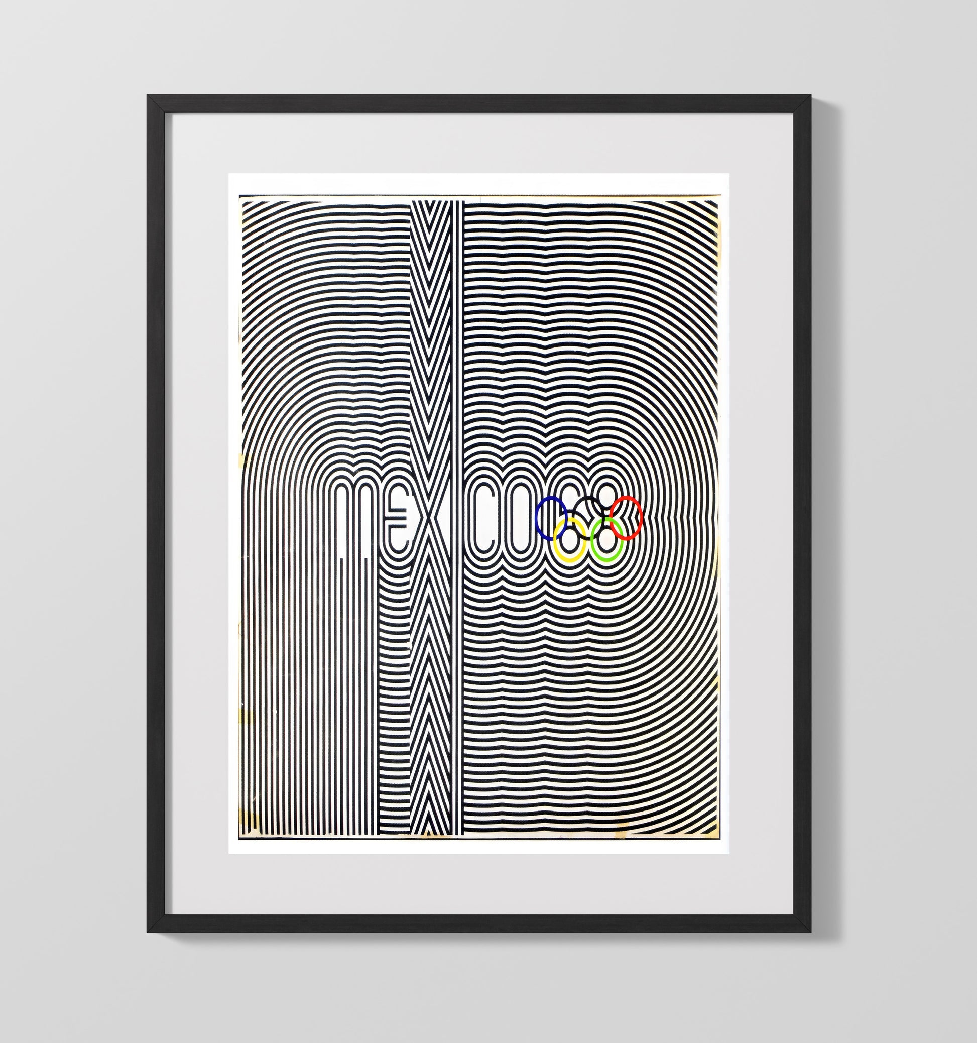 Mexico City 1968 Olympics Vintage Travel Print 16x20 Gallery Frame travel wall art print