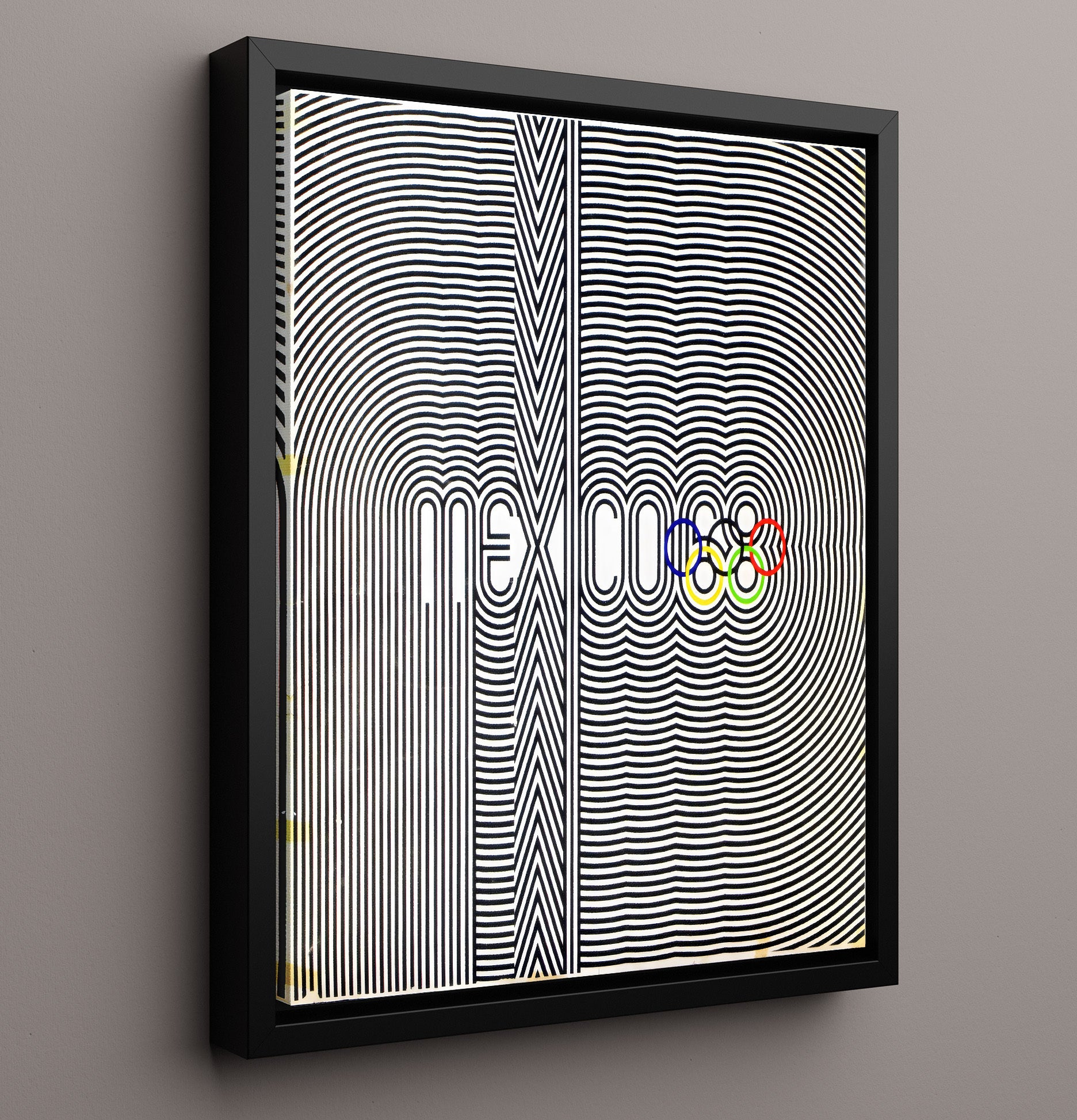 Mexico City 1968 Olympics 20x24 Vintage Travel Print 16x20 Framed Canvas travel wall art print