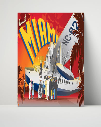 Classic Travel Unframed Poster -  Miami - Pan Am Seaplane