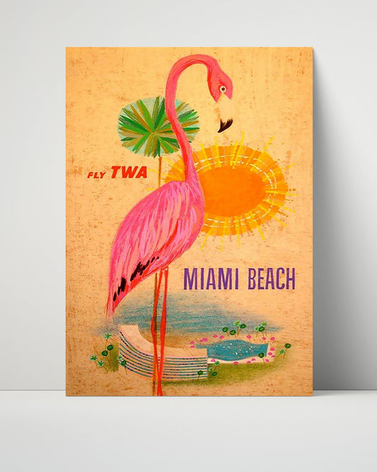 Classic Travel Unframed Poster -  Miami - TWA Flamingo