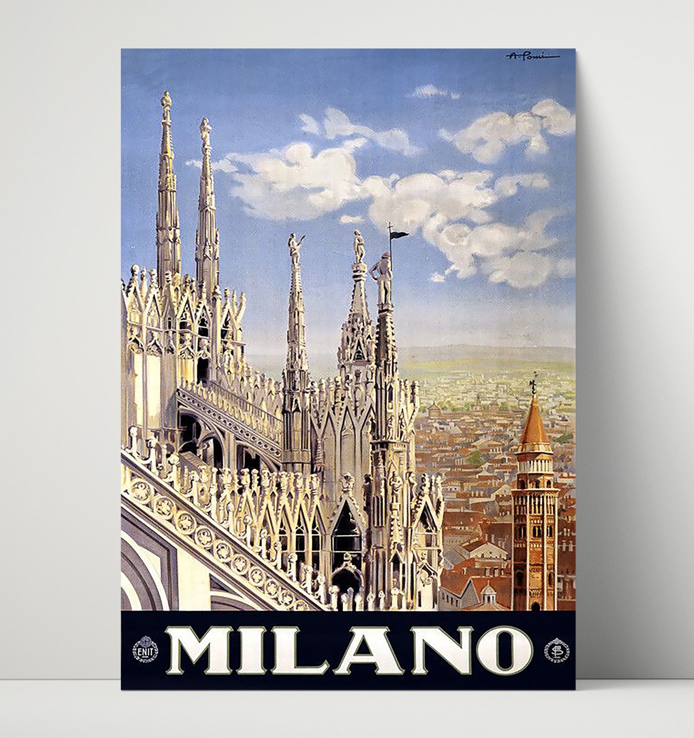 Milan Duomo di Milano Vintage Travel Print 16x20 Unframed Print travel wall art print