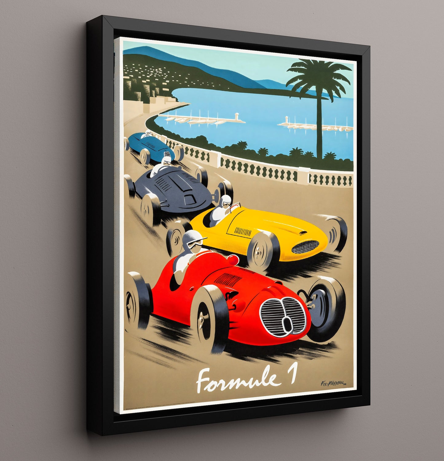 Monaco Formula 1 Vintage Travel Print 16x20 Framed Canvas travel wall art print