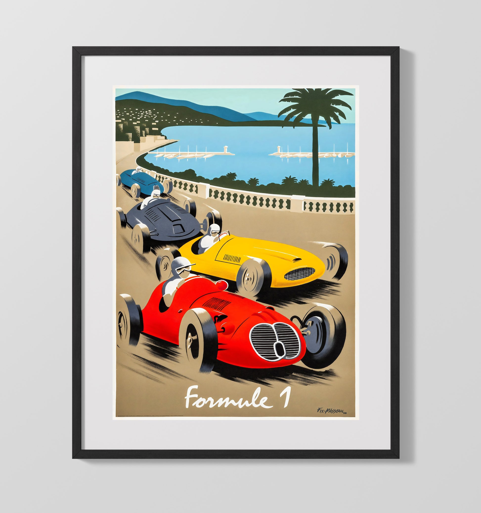 Monaco Formula 1 Vintage Travel Print 16x20 Gallery Frame travel wall art print