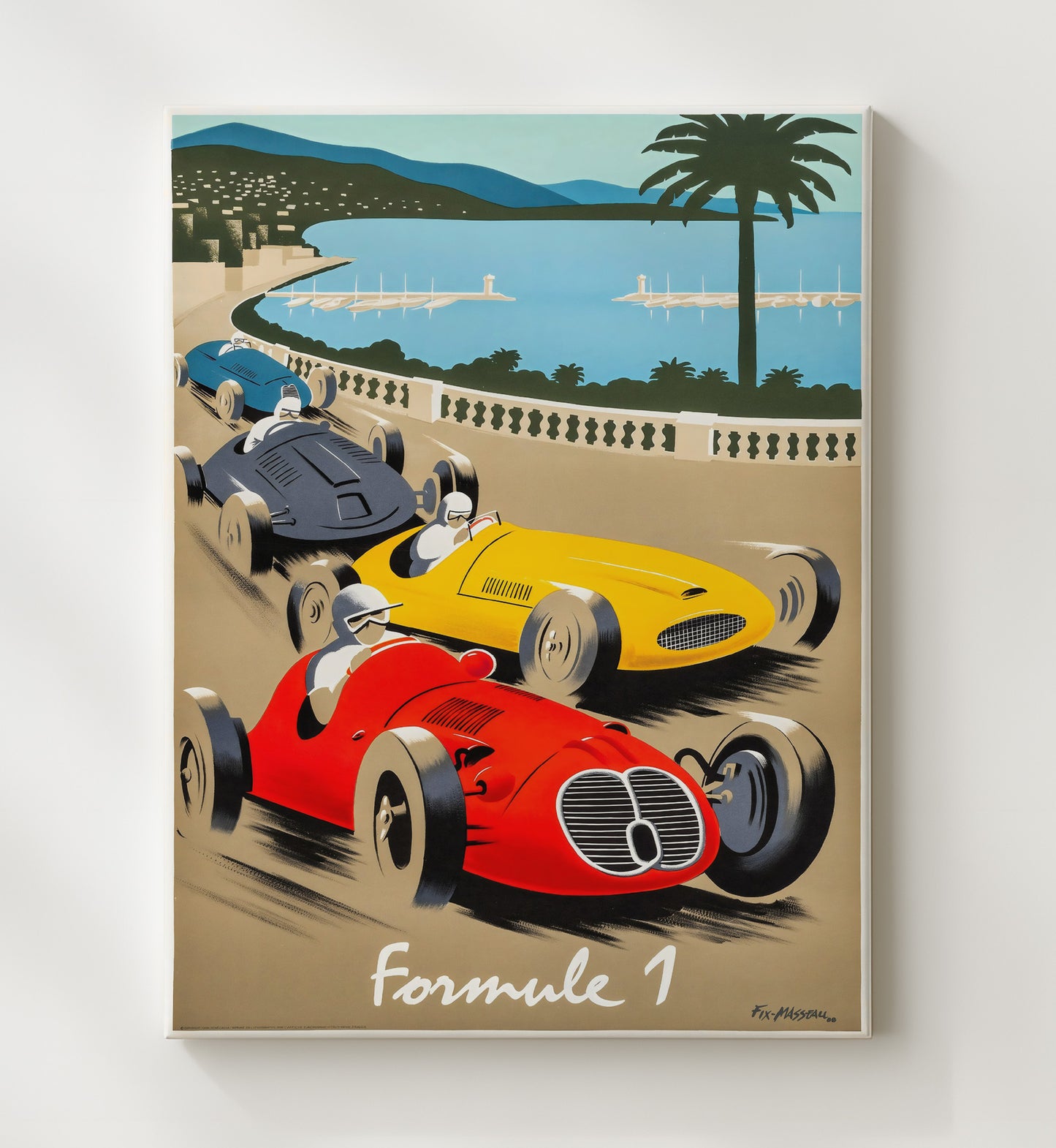Monaco Formula 1 Vintage Travel Print 20x24 Canvas travel wall art print