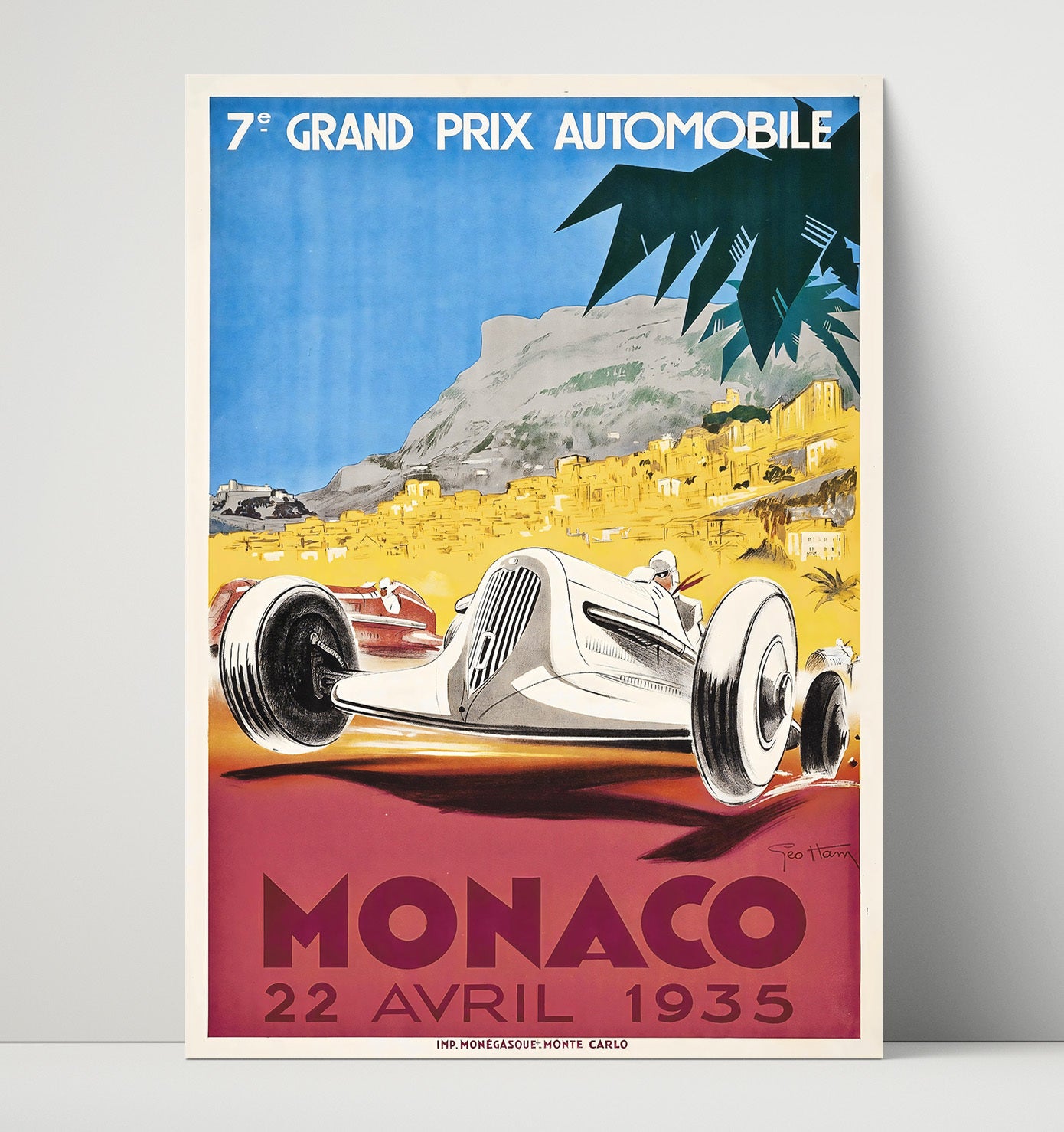 Monaco Grand Prix Vintage Travel Print 16x20 Unframed Print travel wall art print