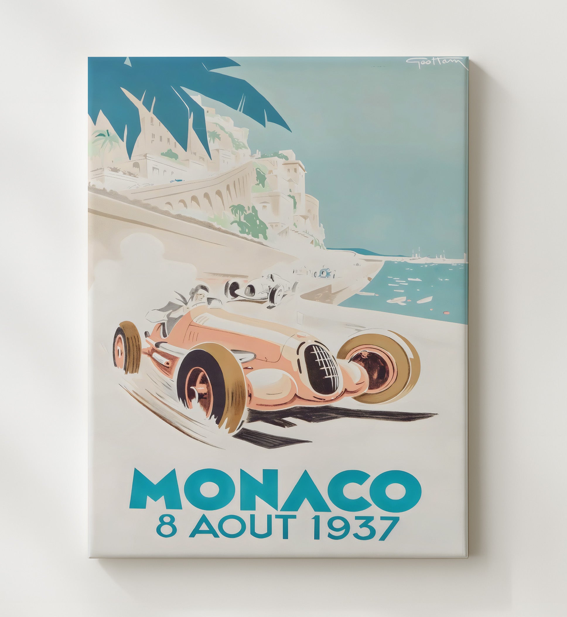 Monaco Grand Prix 1937 Vintage Travel Print 20x24 Canvas travel wall art print