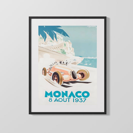 Classic Travel Poster - Monaco - Grand Prix 1933