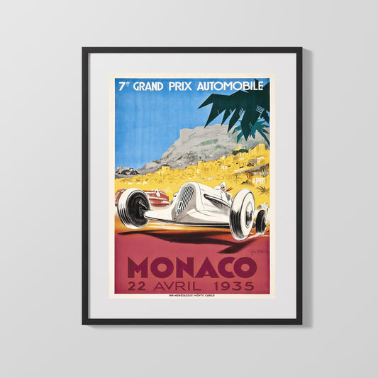 Classic Travel Poster - Monaco - Grand Prix 1966