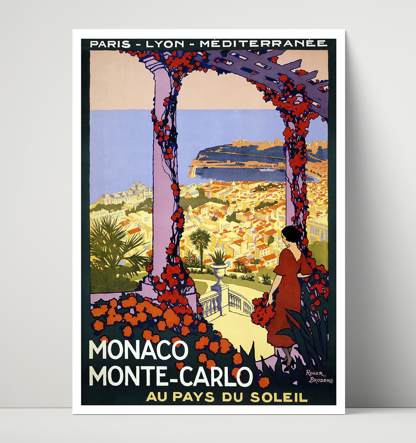Monaco Monte Carlo Vintage Travel Print 16x20 Unframed Print travel wall art print