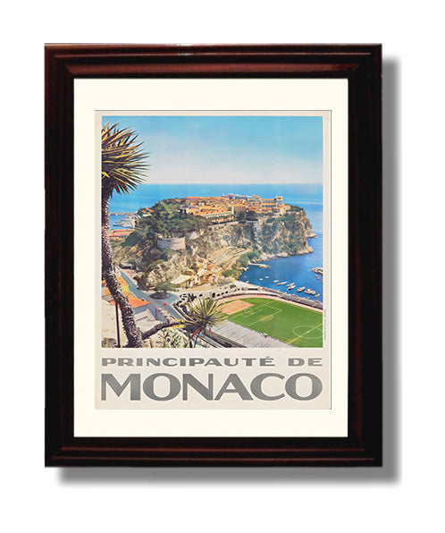 Monaco Principality travel poster wall art 8x10 Canvas
