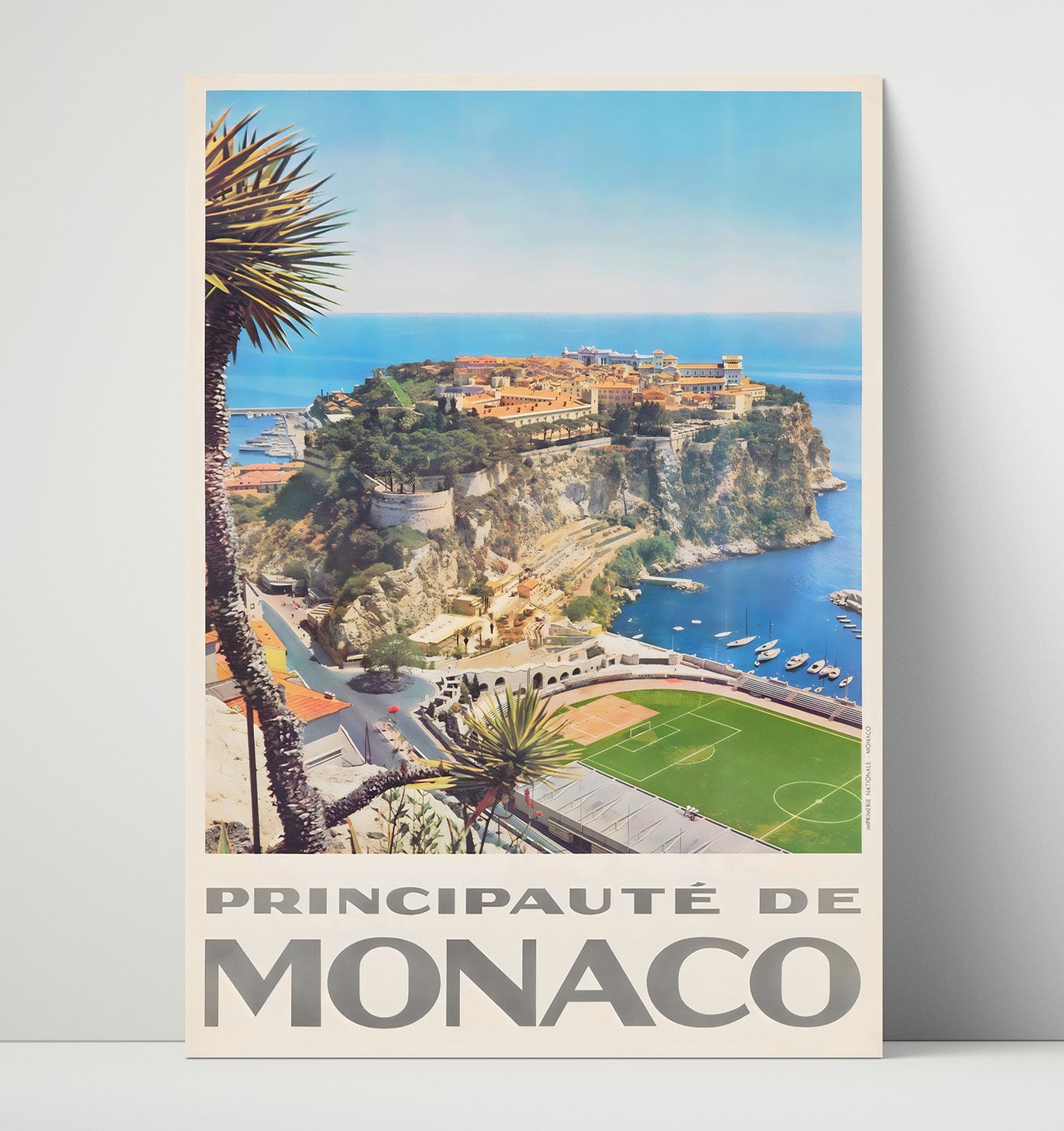 Monaco Principality Vintage Travel Print 16x20 Unframed Print travel wall art print