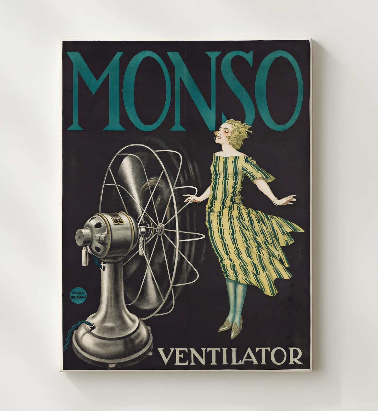 Monso Ventilator Vintage Travel Print 20x24 Canvas travel wall art print