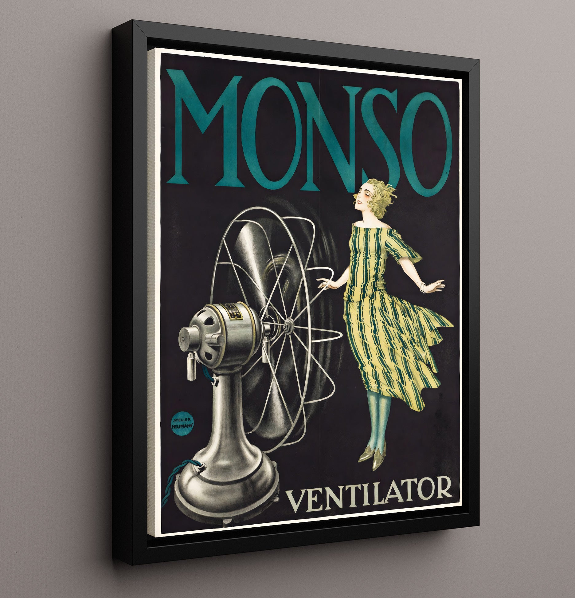 Monso Ventilator Vintage Travel Print 16x20 Framed Canvas travel wall art print