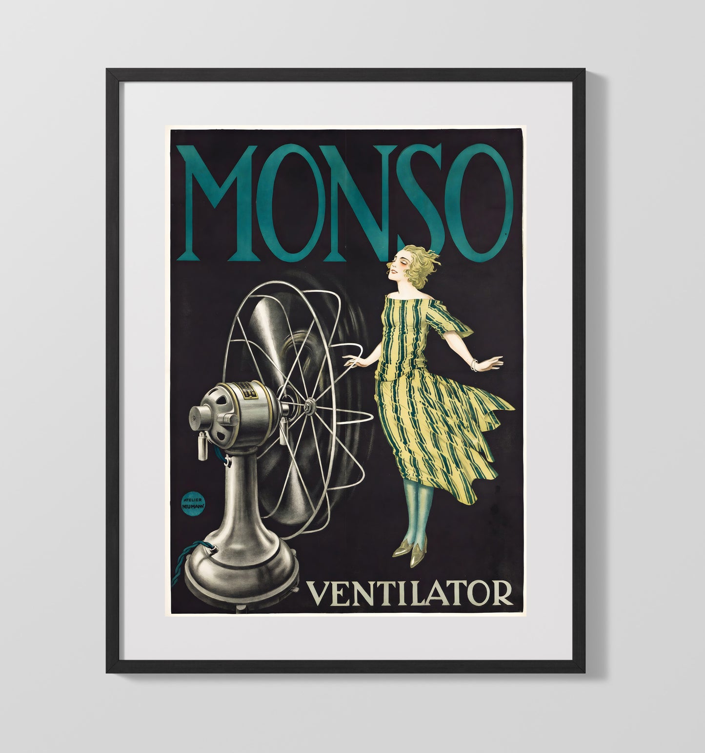 Monso Ventilator Vintage Travel Print 16x20 Gallery Frame travel wall art print