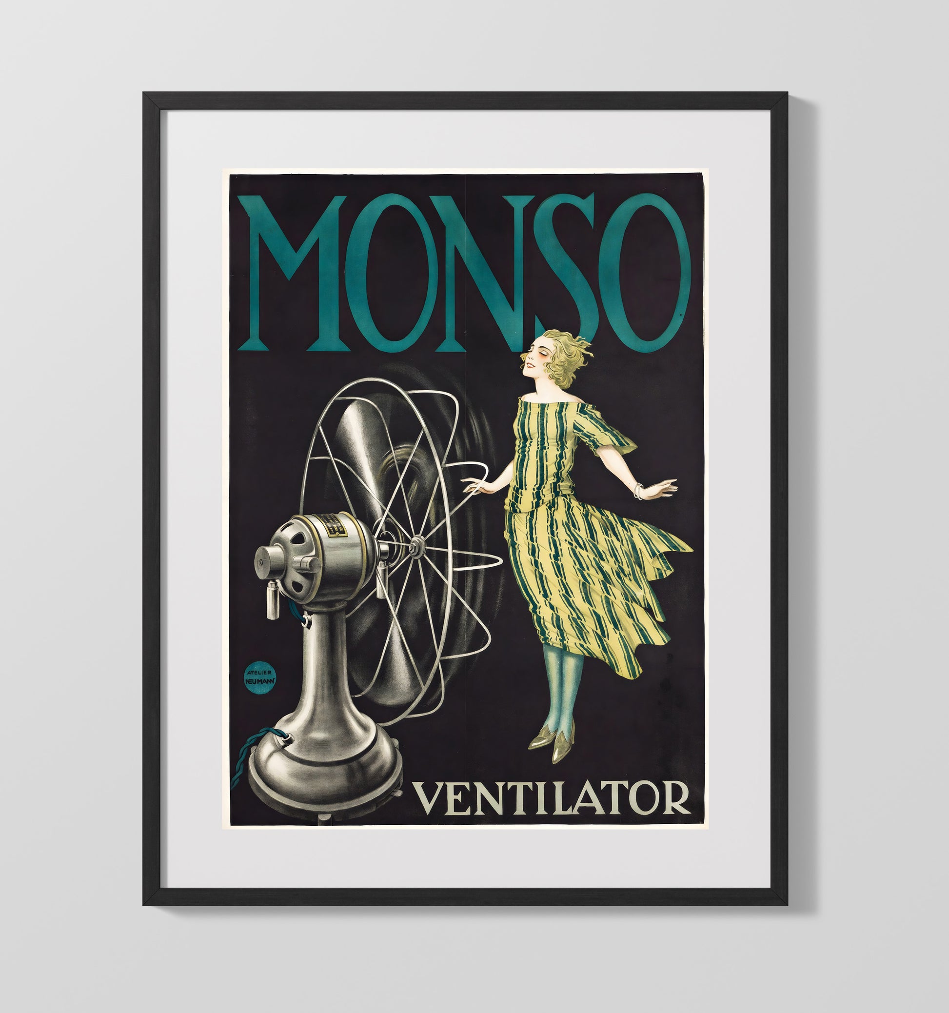 Monso Ventilator Vintage Travel Print 16x20 Gallery Frame travel wall art print