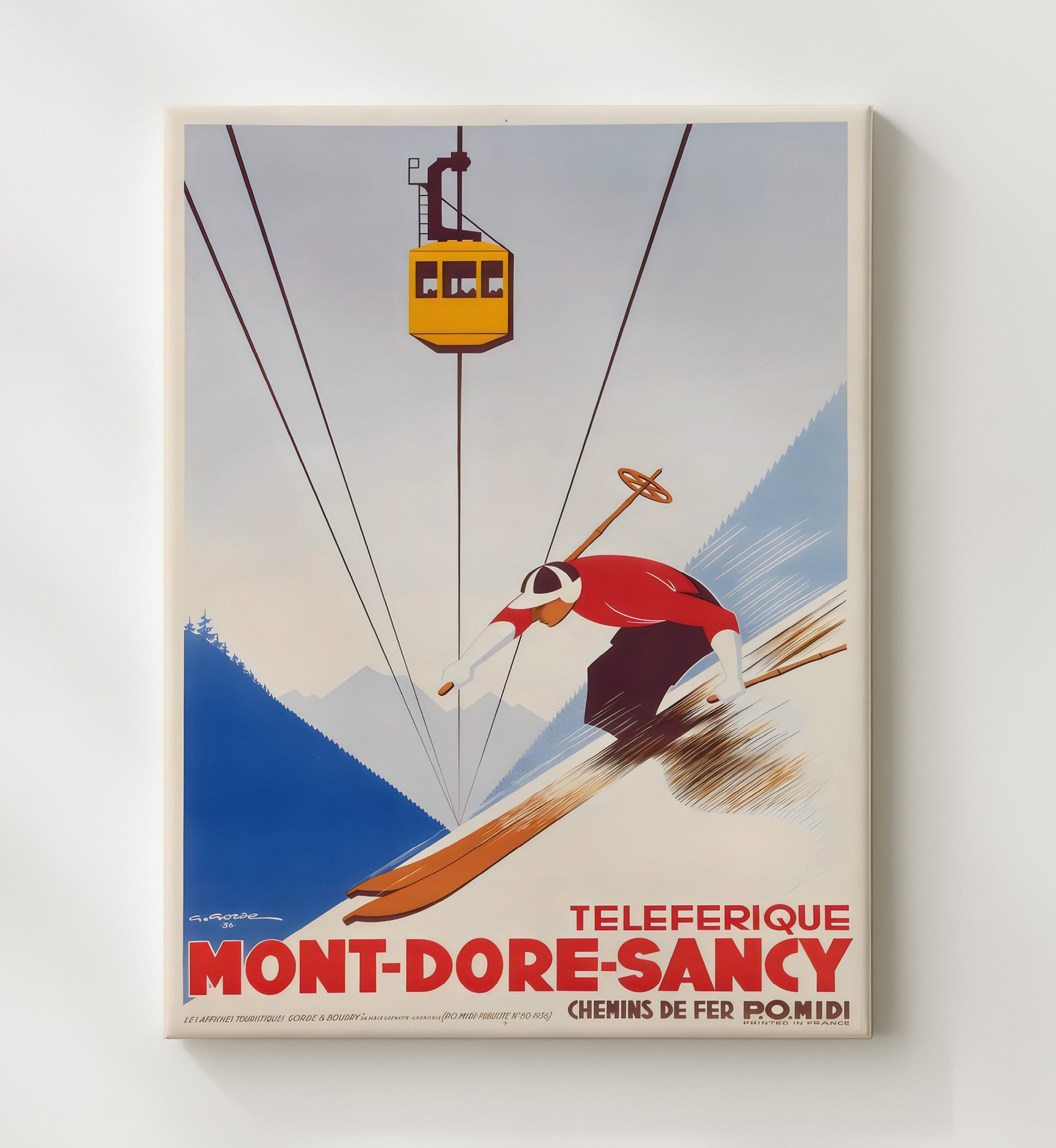 Mont Dore Sancy France Vintage Travel Print 20x24 Canvas travel wall art print