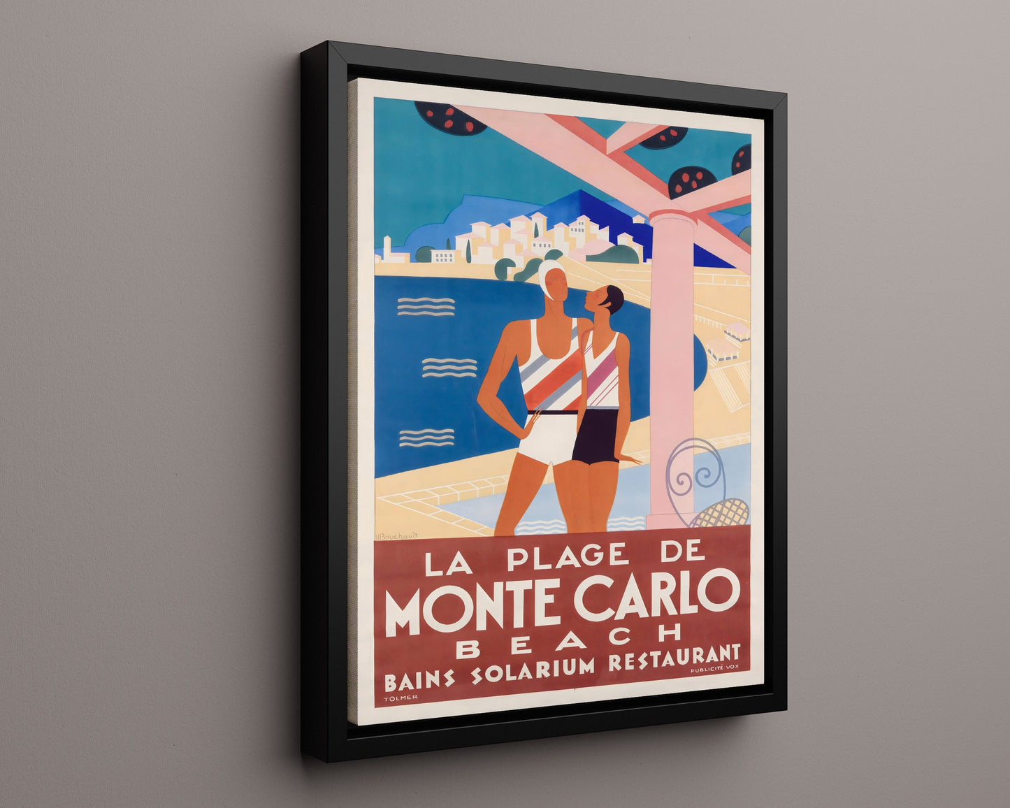 Classic Travel Poster - Monte Carlo - La Plage