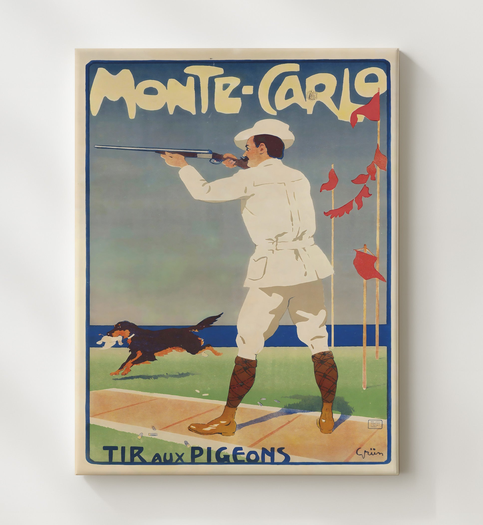 Monte Carlo Pigeon Shooting Vintage Travel Print 20x24 Canvas travel wall art print